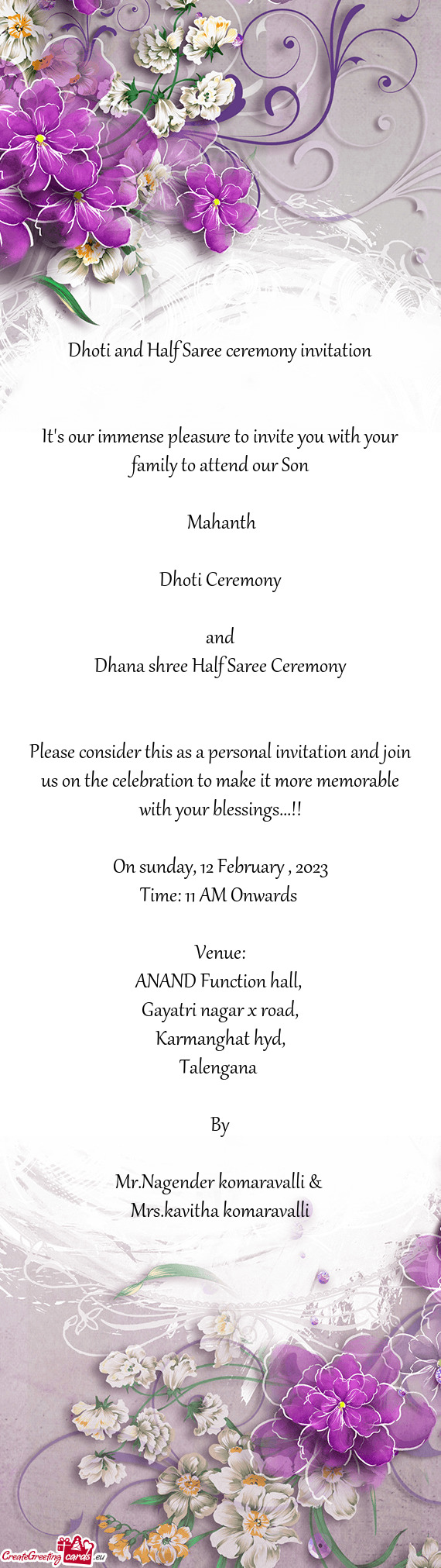 Dhana shree Half Saree Ceremony