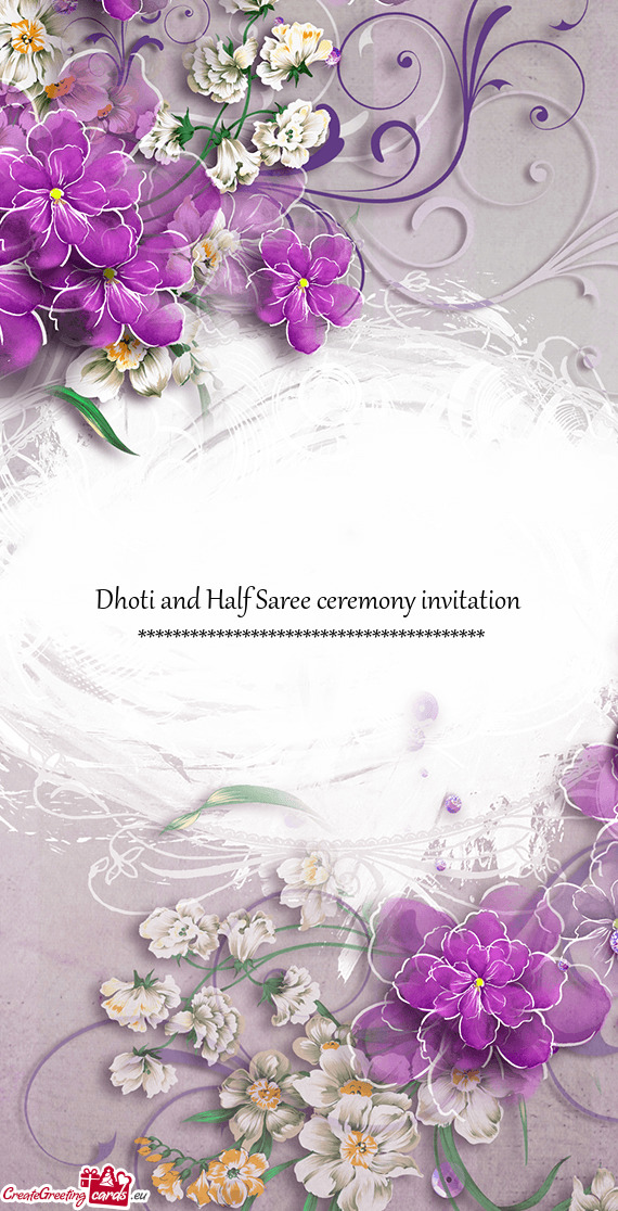Dhoti and Half Saree ceremony invitation