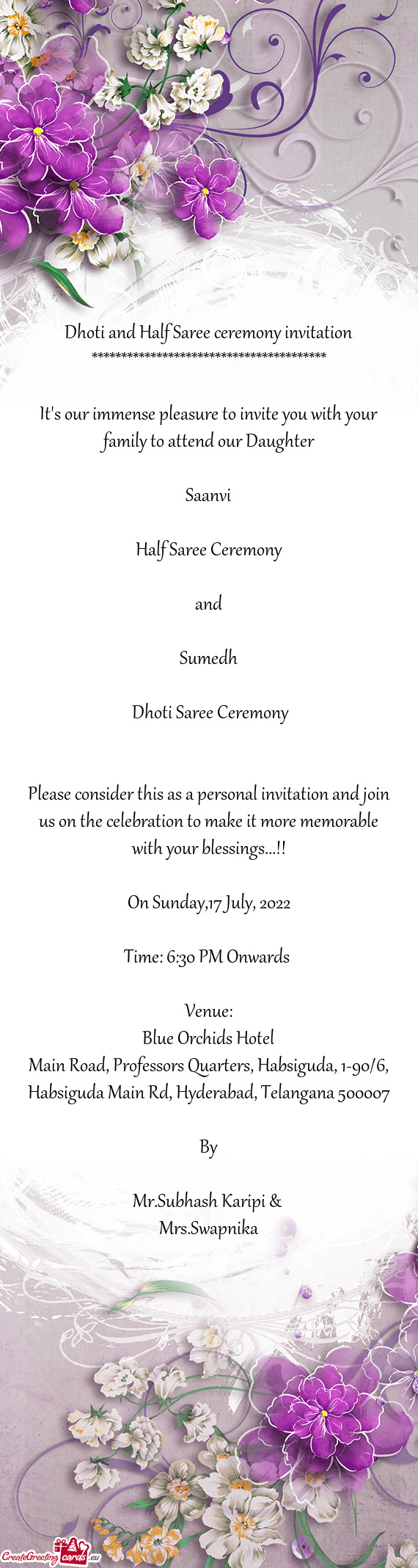 Dhoti Saree Ceremony