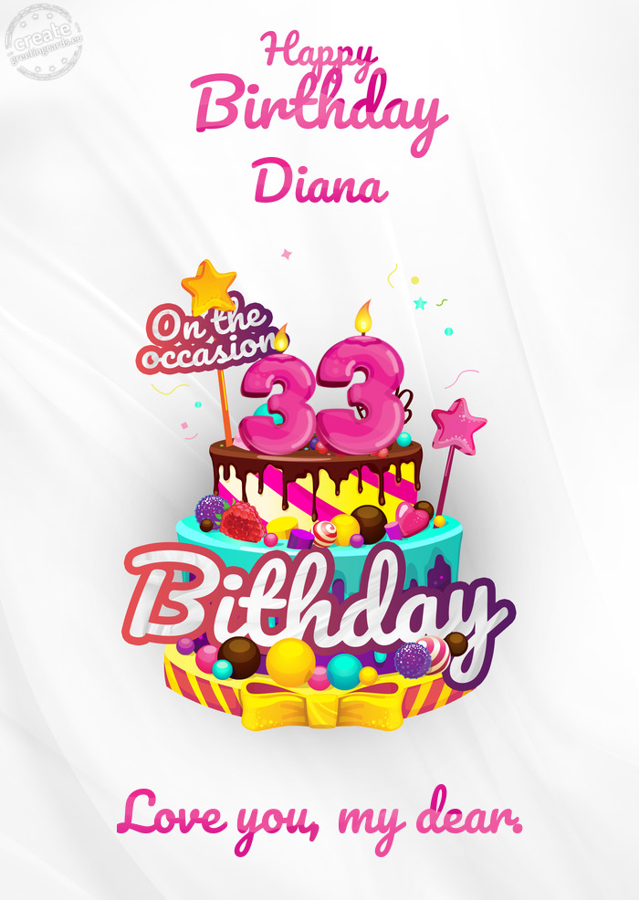 Diana, Happy birthday to 33 Love you, my dear