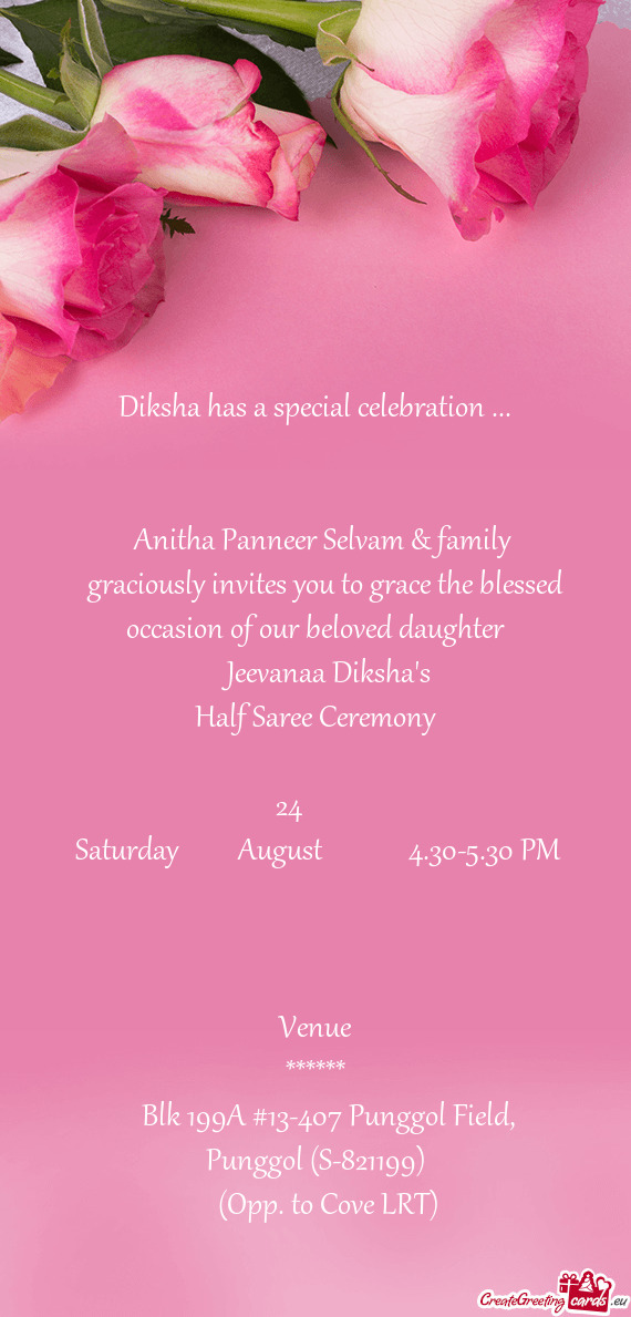 Diksha has a special celebration