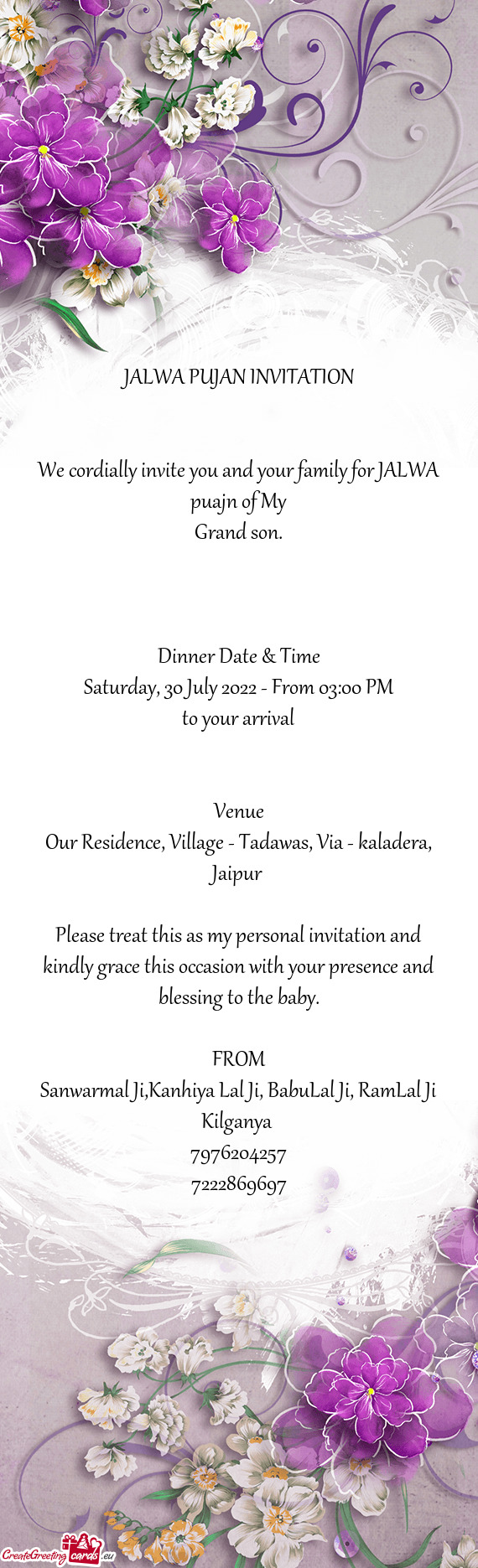 Dinner Date & Time