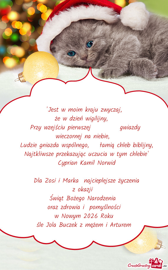 Dla Zosi i Marka najcieplejsze życzenia