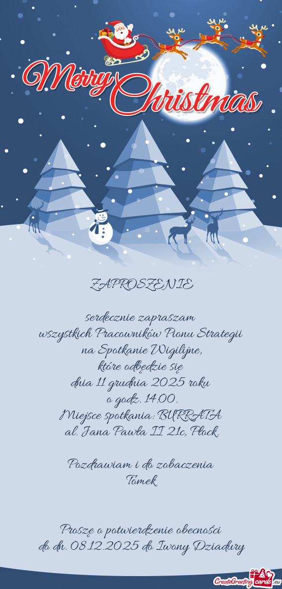 Do dn. 08.12.2025 do Iwony Dziadury