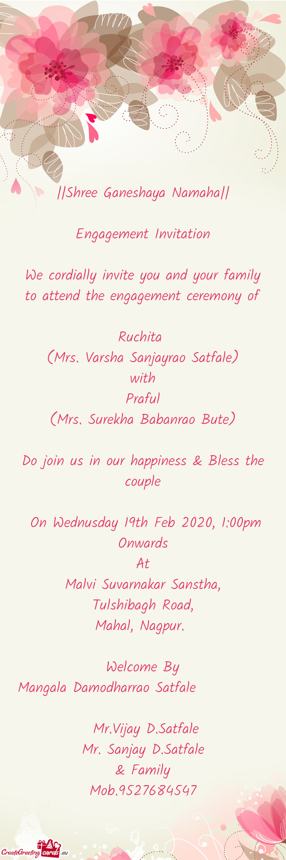Do join us in our happiness & Bless the couple