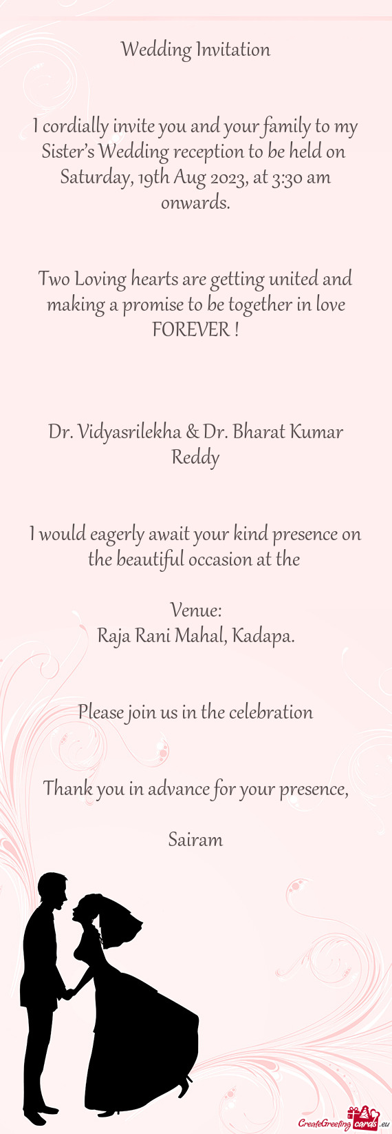 Dr. Vidyasrilekha & Dr. Bharat Kumar Reddy