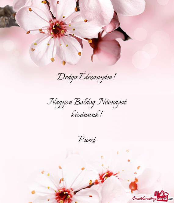 Drága Édesanyám! Nagyon Boldog Névnapot kívánunk! Puszi