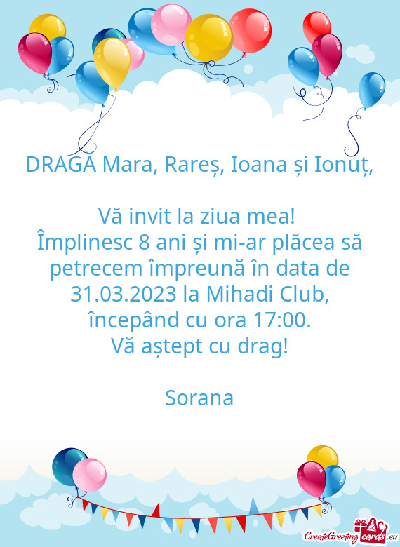 DRAGĂ Mara, Rareș, Ioana și Ionuț