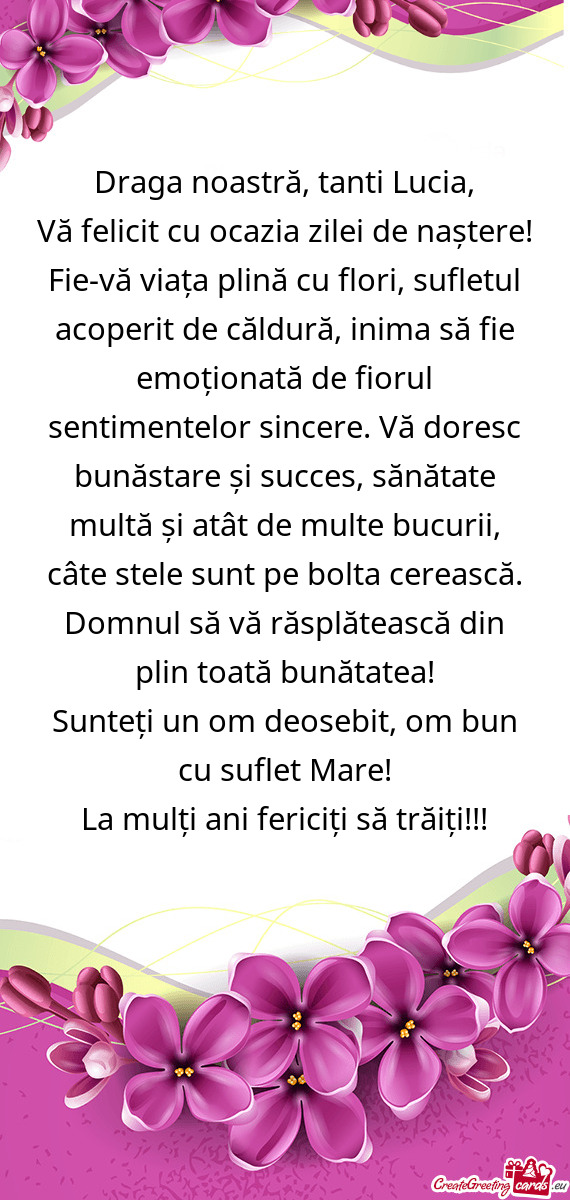 Draga noastră, tanti Lucia