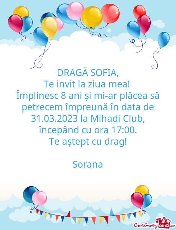 DRAGĂ SOFIA