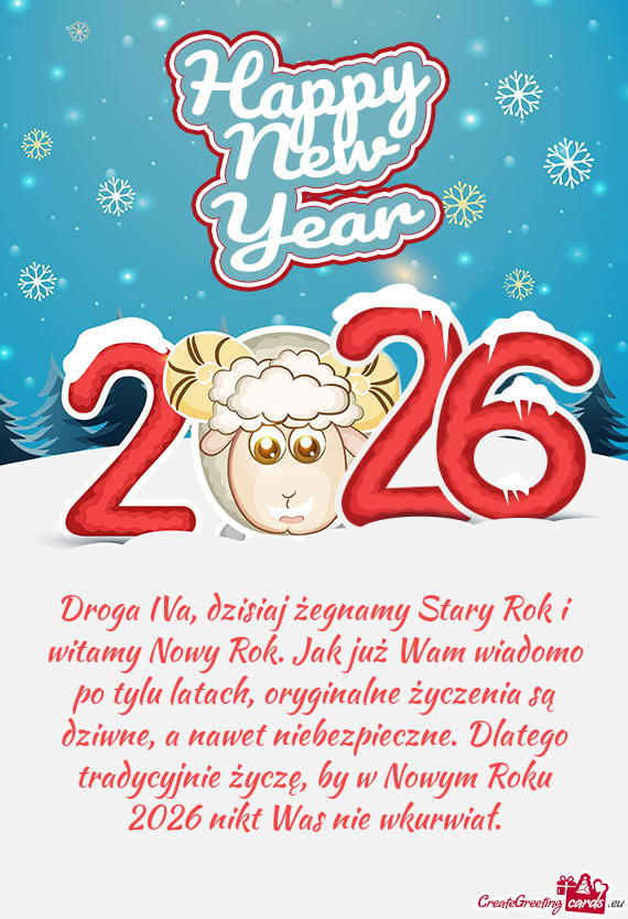 Droga IVa, dzisiaj żegnamy Stary Rok i witamy Nowy Rok. Jak już Wam wiadomo po tylu latach, orygin