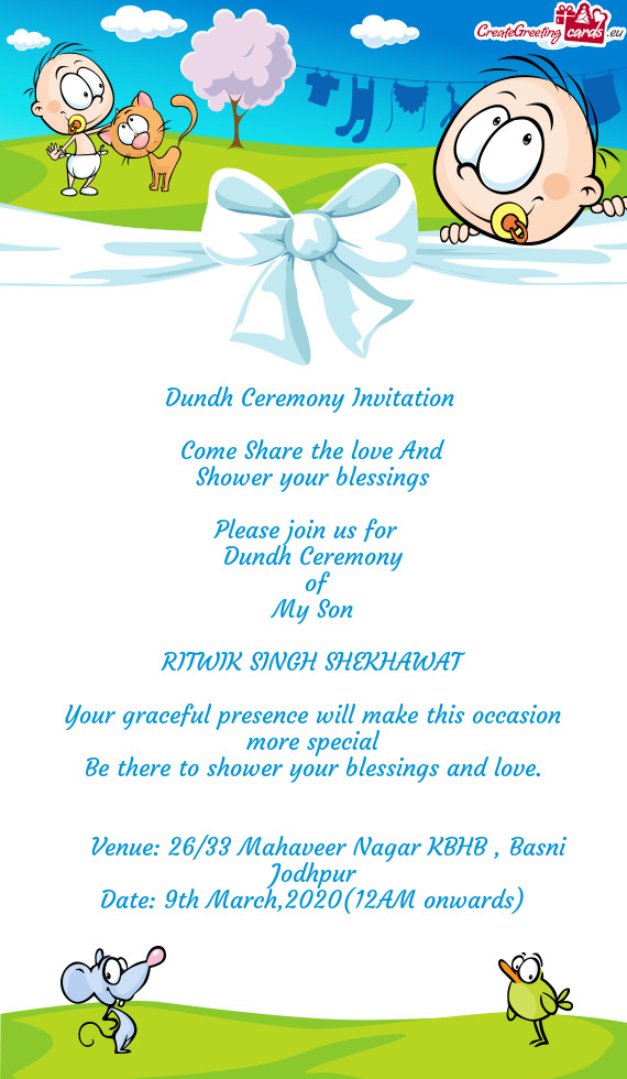 Dundh Ceremony Invitation