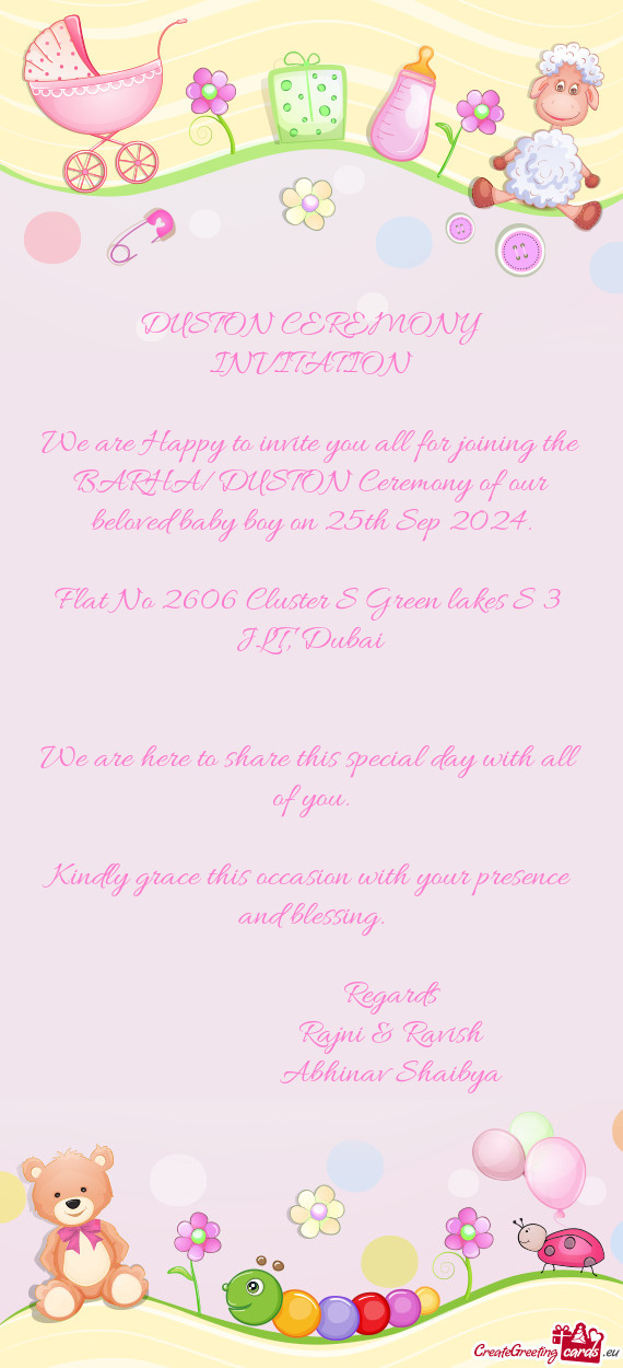 DUSTON CEREMONY INVITATION