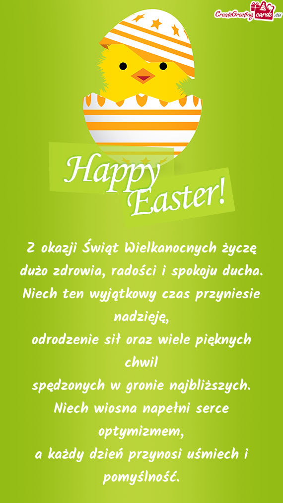 Dużo zdrowia, radości i spokoju ducha