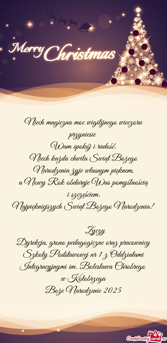 Dyrekcja, grono pedagogiczne oraz pracownicy Szkoły Podstawowej nr 1 z Oddziałami Integracyjnymi i