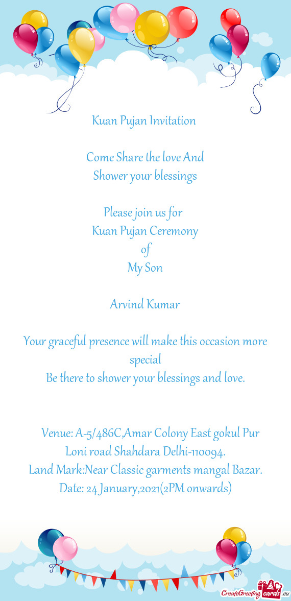 E special
 Be there to shower your blessings and love