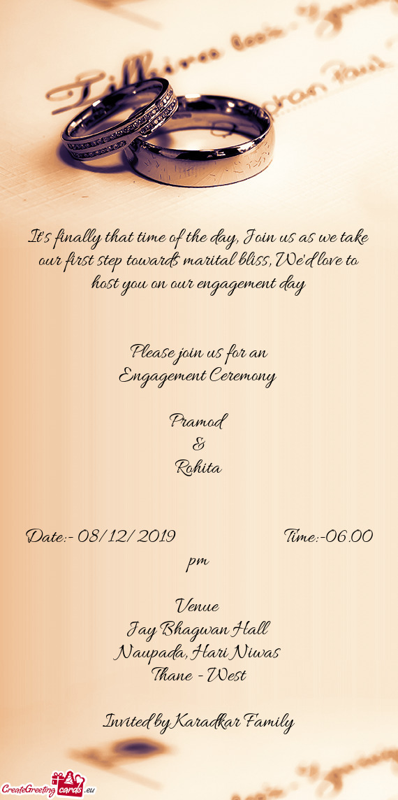 E to host you on our engagement day