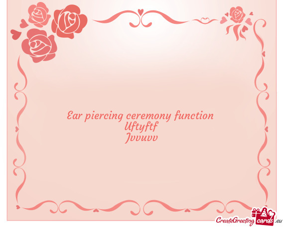 Ear piercing ceremony function