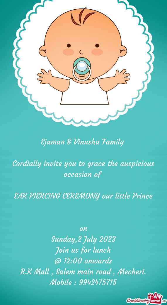 EAR PIERCING CEREMONY our little Prince