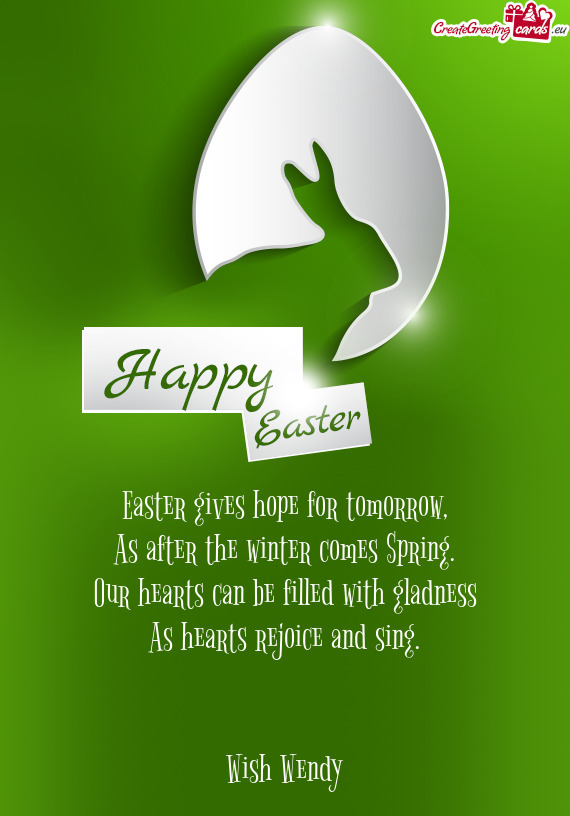 Easter gives hope for tomorrow