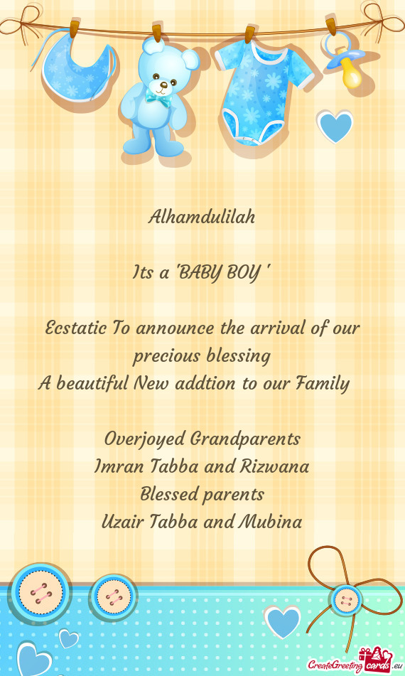 Ecstatic To announce the arrival of our precious blessing