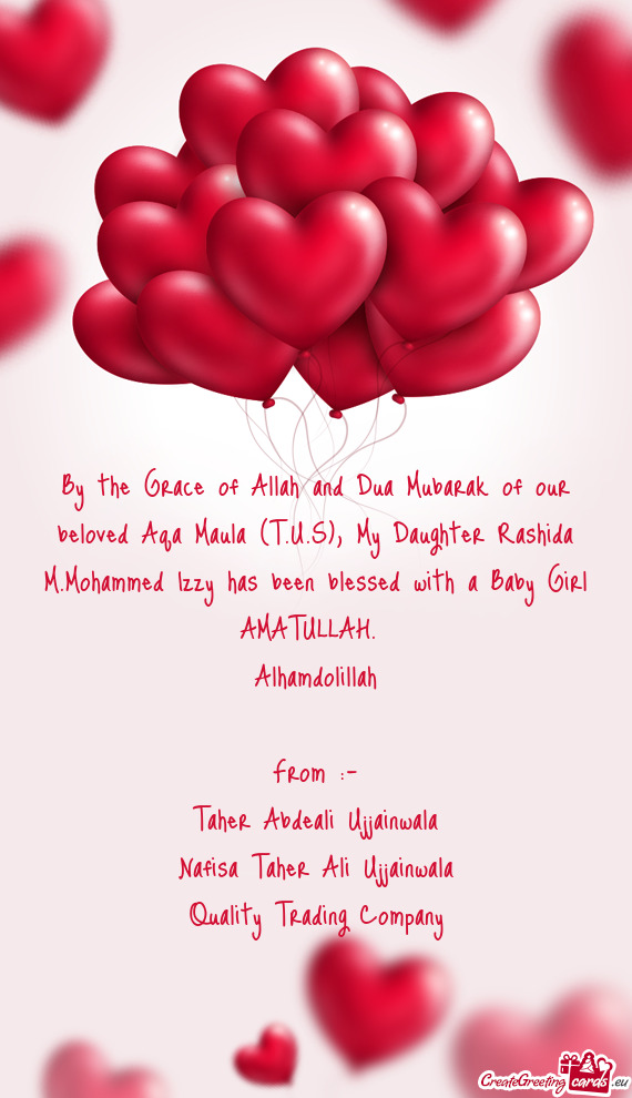 Ed Izzy has been blessed with a Baby Girl AMATULLAH