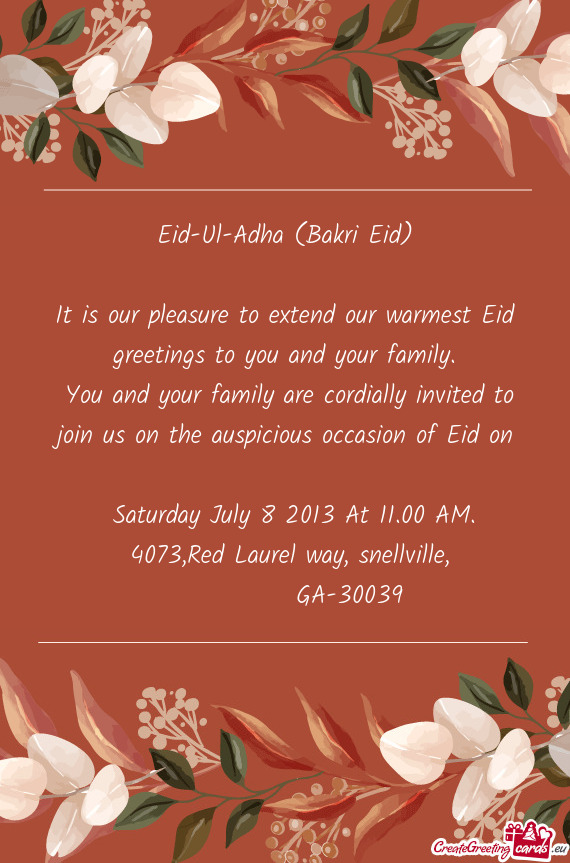 Eid-Ul-Adha (Bakri Eid)