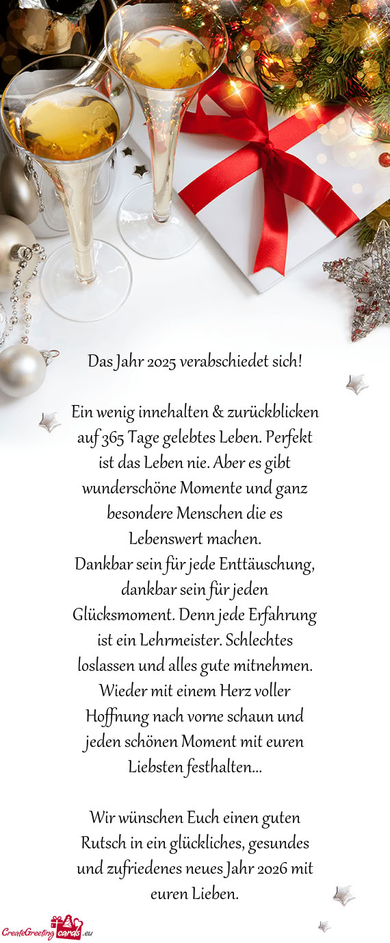 Ein wenig innehalten & zurückblicken auf 365 Tage gelebtes Leben. Perfekt ist das Leben nie. Aber e