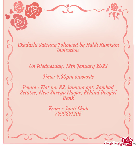 Ekadashi Satsung Followed by Haldi Kumkum Invitation