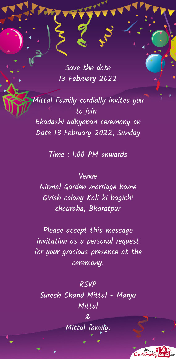 Ekadashi udhyapan ceremony on Date 13 February 2022, Sunday