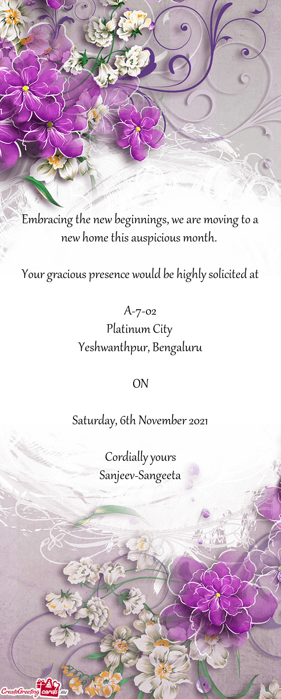 Embracing the new beginnings, we are moving to a new home this auspicious month