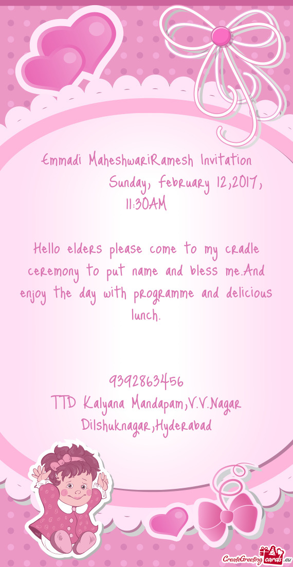 Emmadi MaheshwariRamesh Invitation