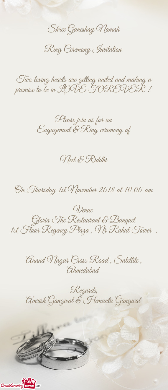 Engagement & Ring ceremony of