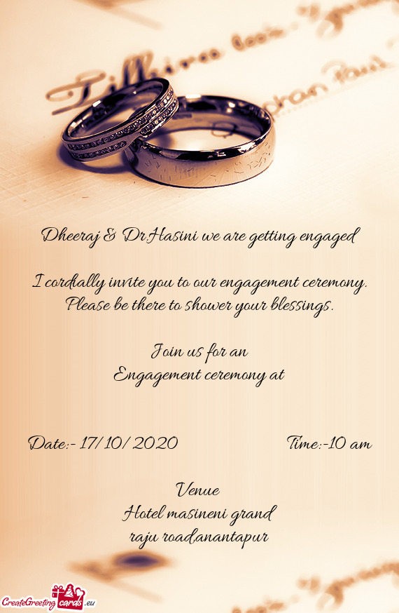 Engagement ceremony at