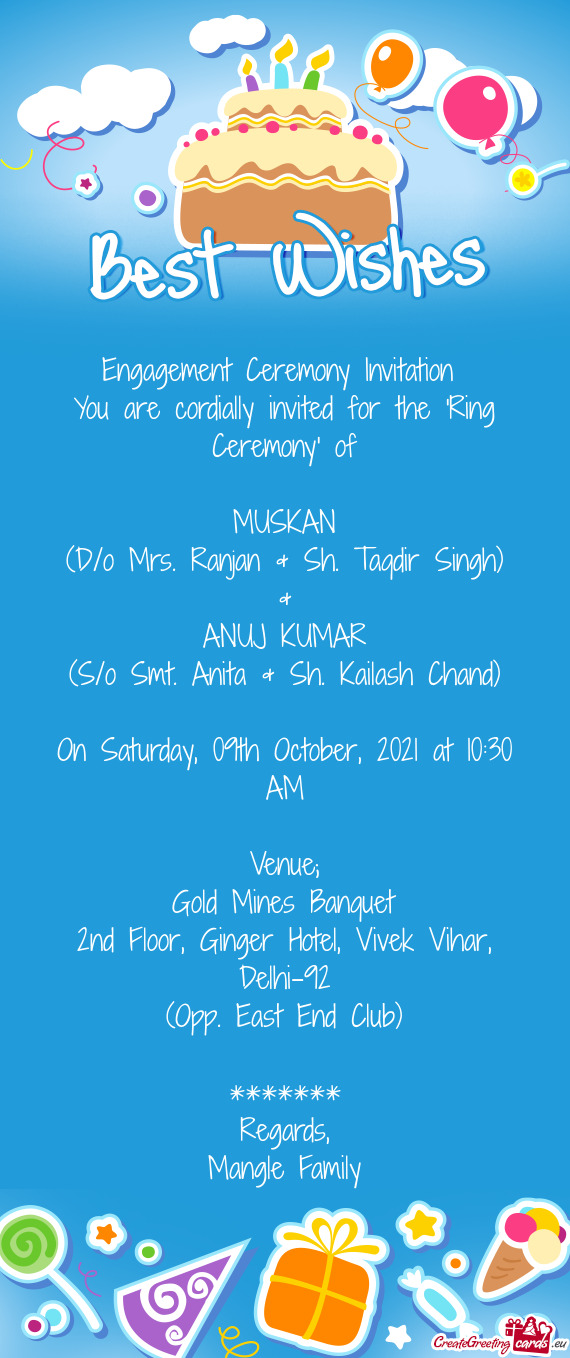 Engagement Ceremony Invitation   You are cordially invited