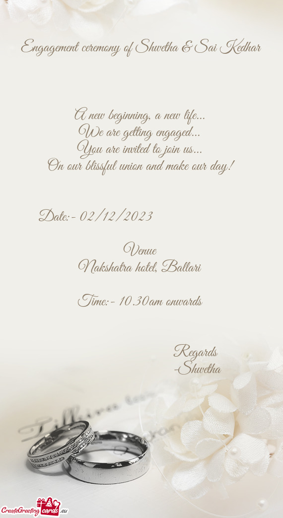 Engagement ceremony of Shwetha & Sai Kedhar