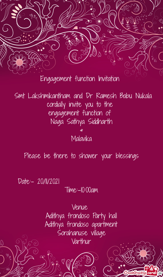 Engagement function Invitation