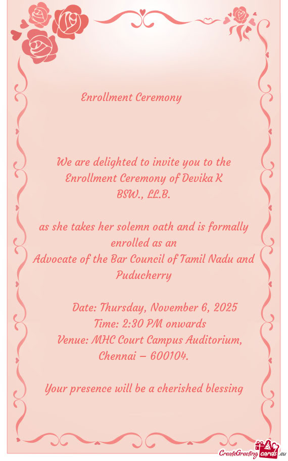 Enrollment Ceremony 🌸🎓