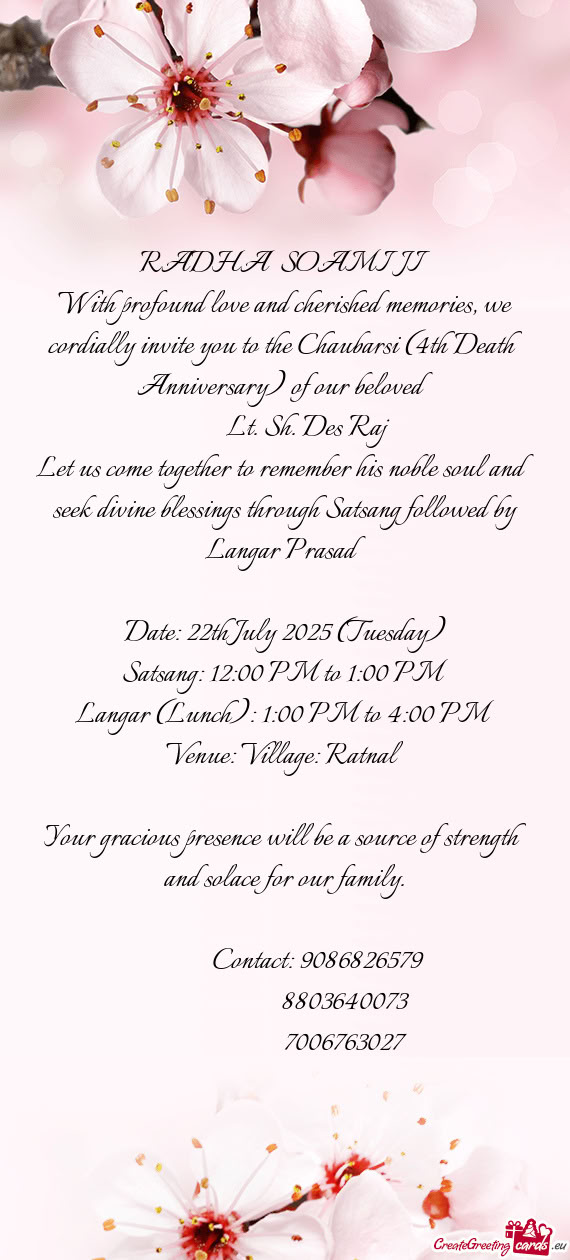 Ersary) of our beloved