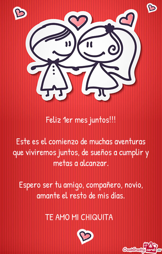 Este es el comienzo de muchas aventuras que viviremos juntos, de sueños a cumplir y metas a alcanza
