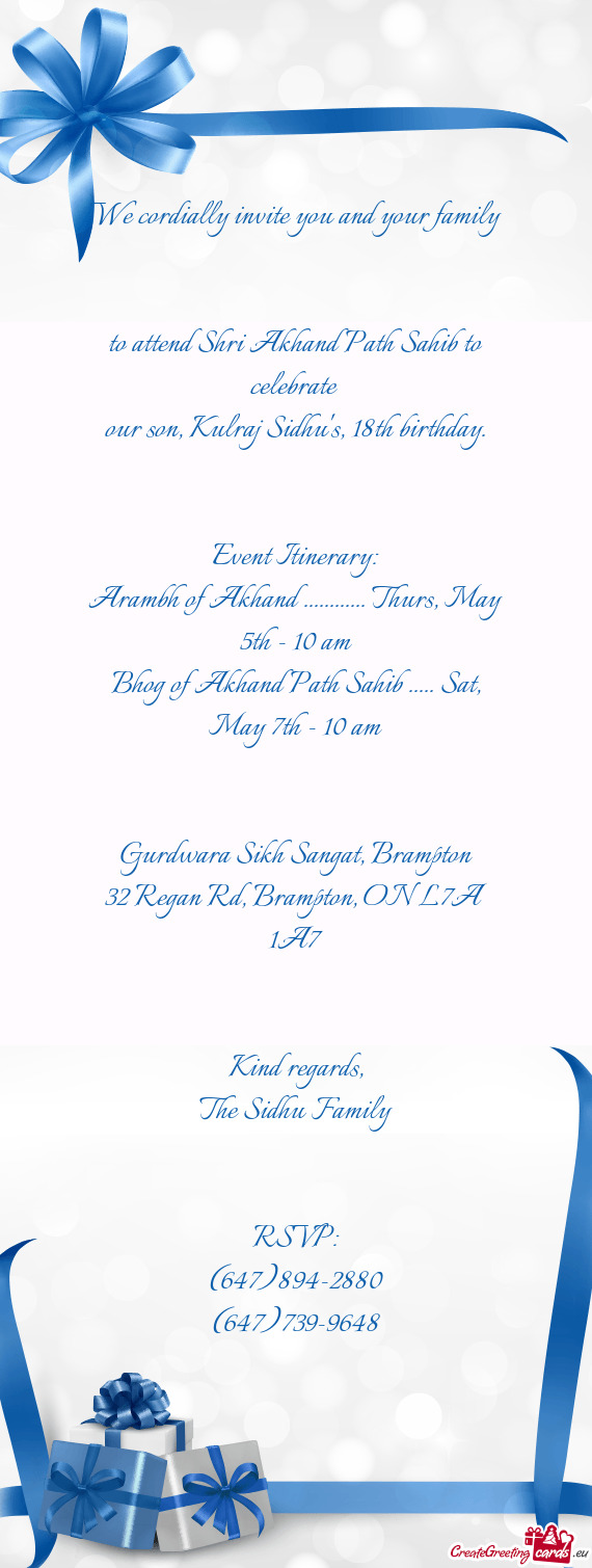 Event Itinerary