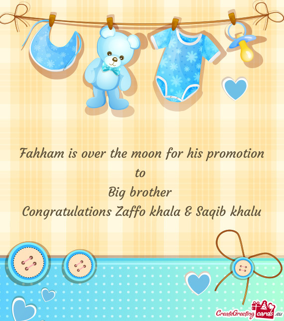 Fahham is over the moon for his promotion to