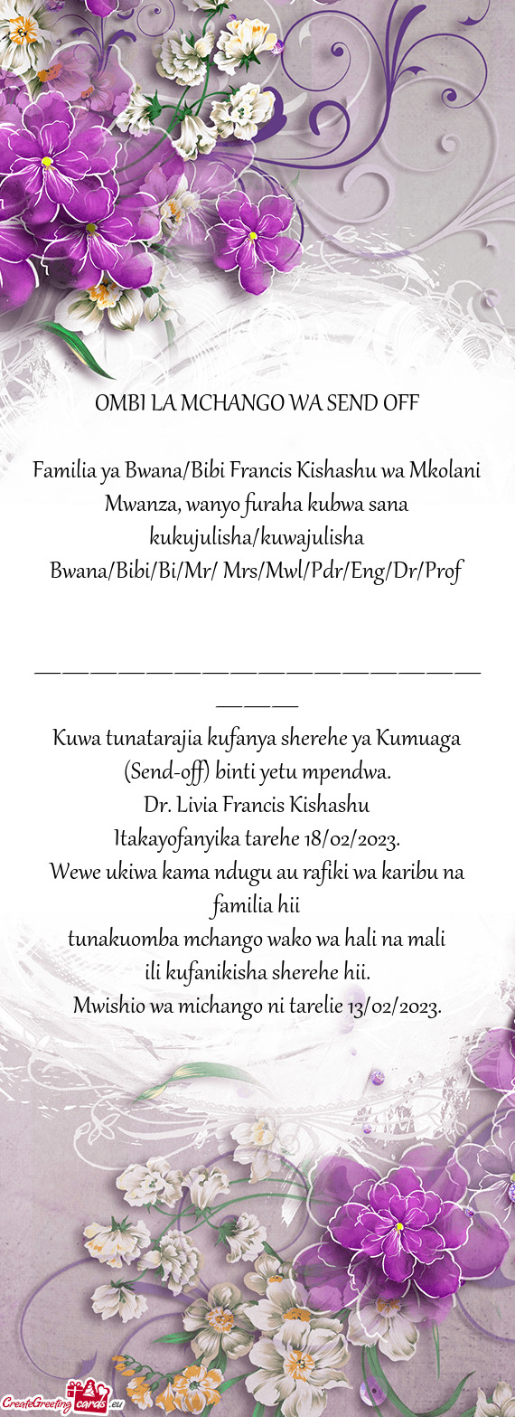 Familia ya Bwana/Bibi Francis Kishashu wa Mkolani Mwanza, wanyo furaha kubwa sana