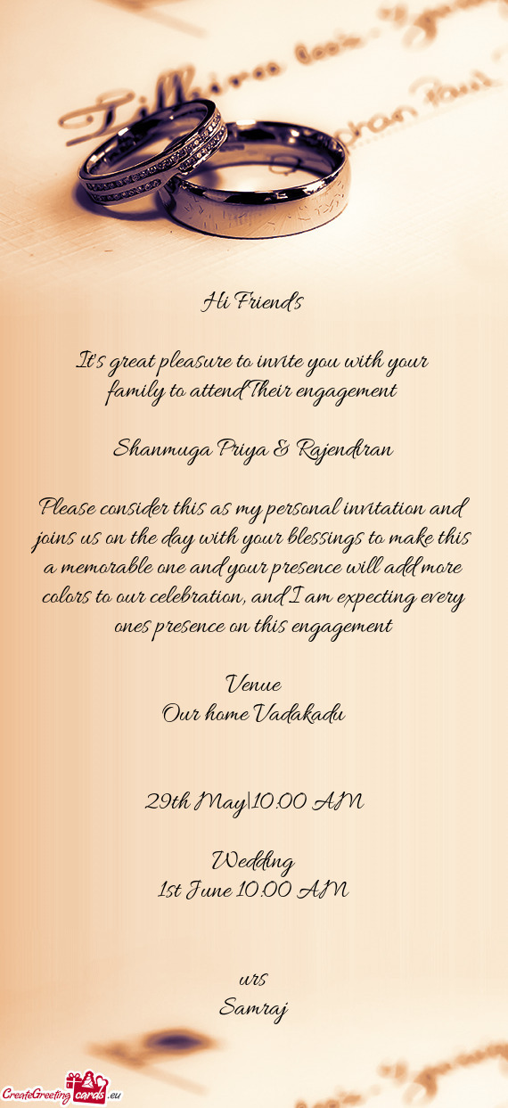 Family to attend Their engagement