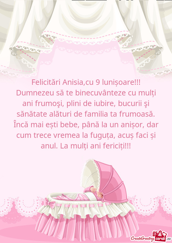 Felicitări Anisia,cu 9 lunișoare