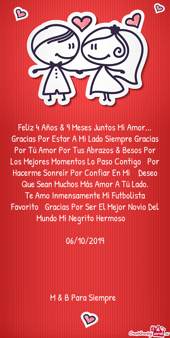 Feliz 4 Años & 9 Meses Juntos Mi Amor