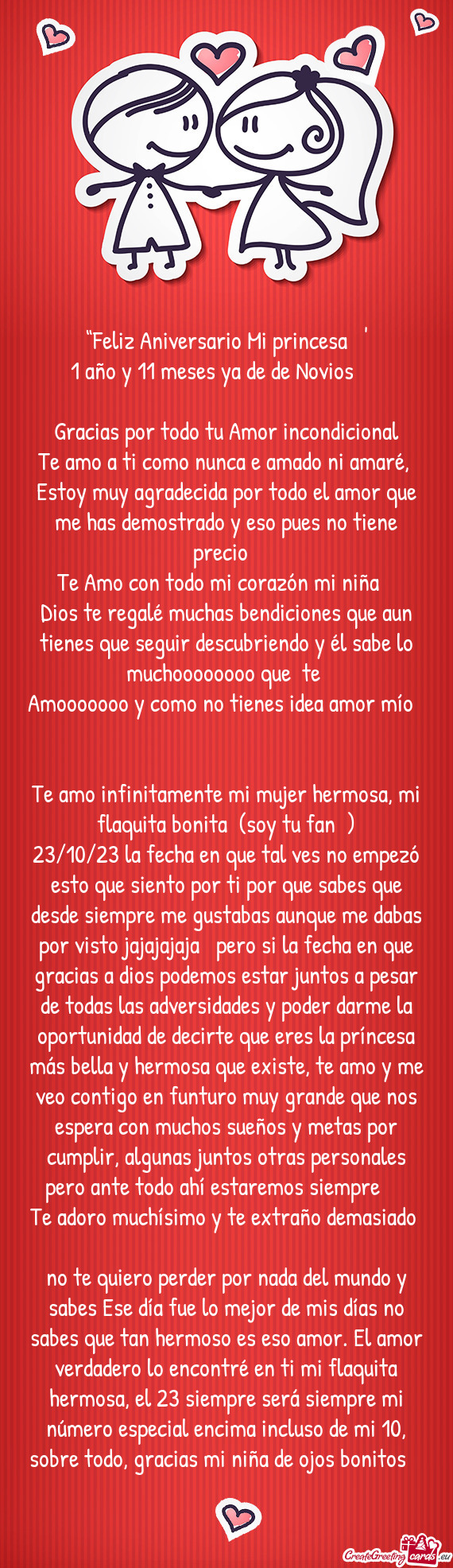 “Feliz Aniversario Mi princesa 💕✨”