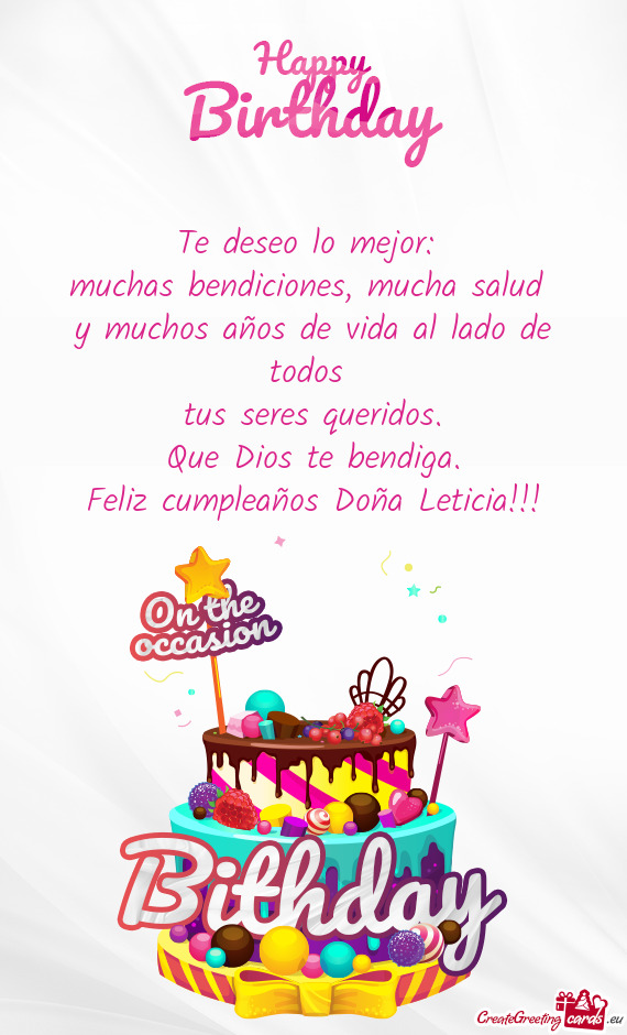 Feliz cumpleaños Doña Leticia