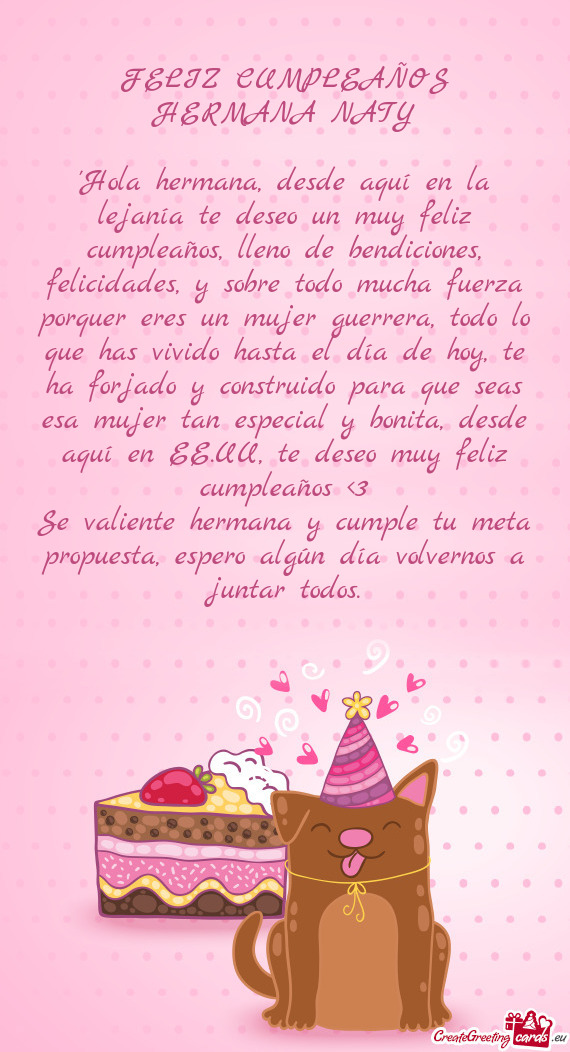 FELIZ CUMPLEAÑOS HERMANA NATY