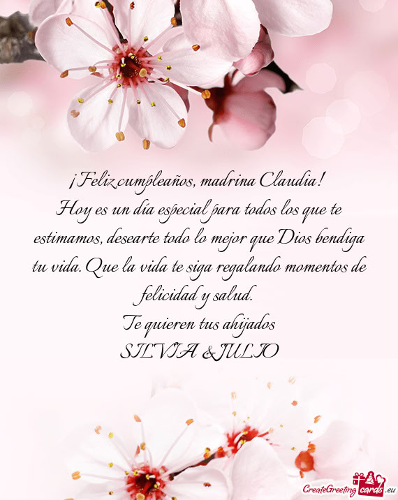 ¡Feliz cumpleaños, madrina Claudia